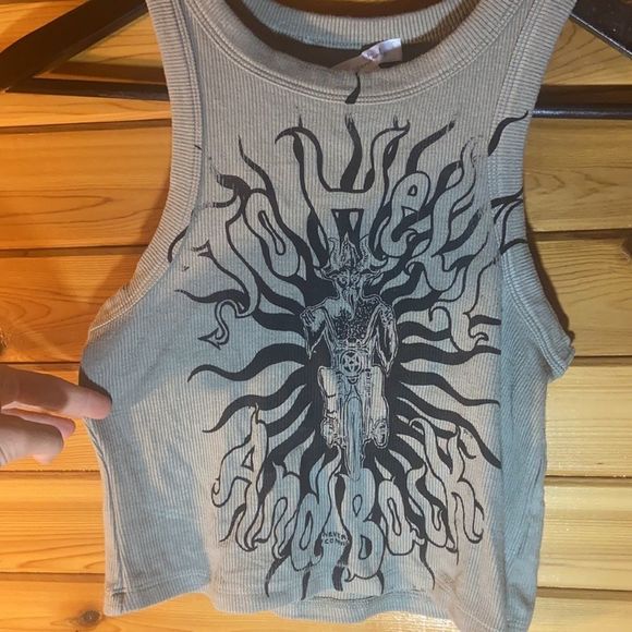 Biker Tops - To hell and back ribbed crop top